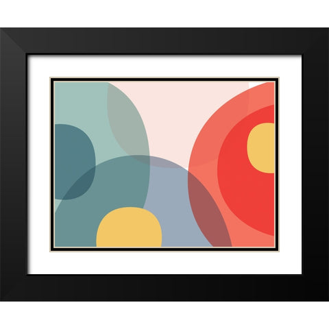 Happy Colours 2 Black Modern Wood Framed Art Print with Double Matting by Urban Epiphany