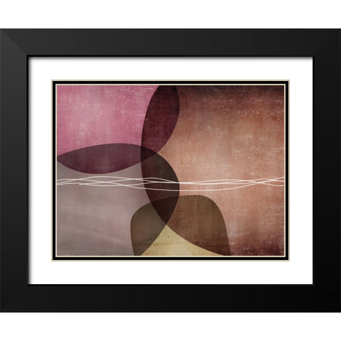 Organic Shapes 1 Black Modern Wood Framed Art Print with Double Matting by Urban Epiphany
