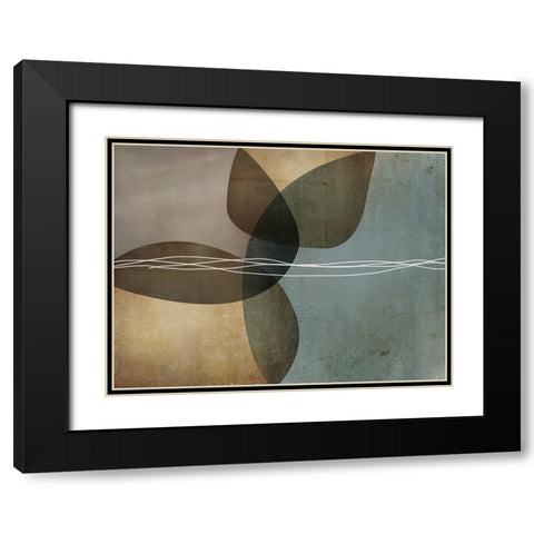 Organic Shapes 2 Black Modern Wood Framed Art Print with Double Matting by Urban Epiphany