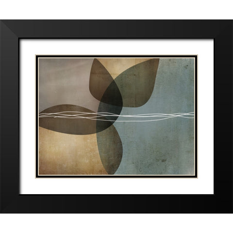 Organic Shapes 2 Black Modern Wood Framed Art Print with Double Matting by Urban Epiphany