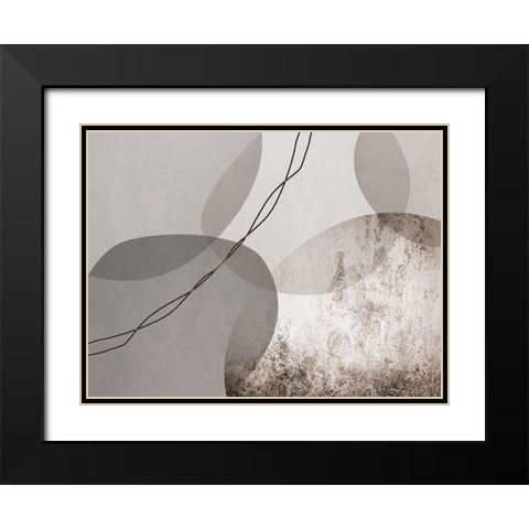 Organic Shapes 4 Black Modern Wood Framed Art Print with Double Matting by Urban Epiphany