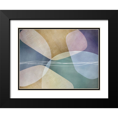 Colorful Organic Shapes 1 Black Modern Wood Framed Art Print with Double Matting by Urban Epiphany