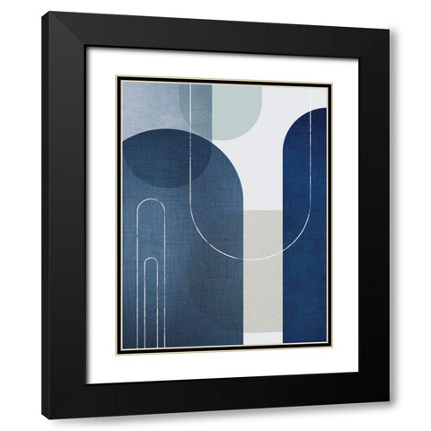 Blue Linen Mountains 1 Black Modern Wood Framed Art Print with Double Matting by Urban Epiphany
