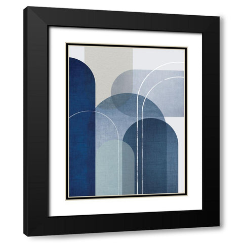 Blue Linen Mountains 2 Black Modern Wood Framed Art Print with Double Matting by Urban Epiphany