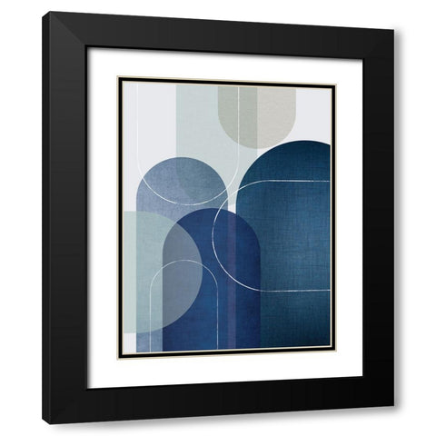 Blue Linen Mountains 3 Black Modern Wood Framed Art Print with Double Matting by Urban Epiphany