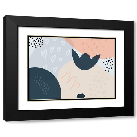 Enlightened Abstract 1 Black Modern Wood Framed Art Print with Double Matting by Urban Epiphany