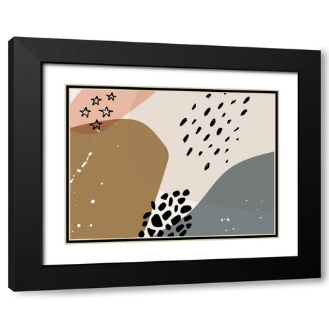 Enlightened Abstract 3 Black Modern Wood Framed Art Print with Double Matting by Urban Epiphany
