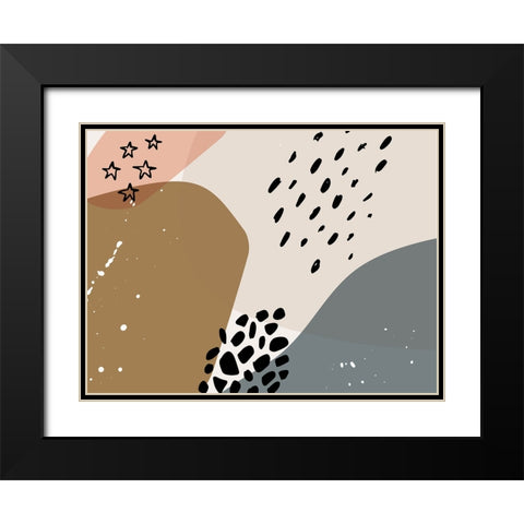 Enlightened Abstract 3 Black Modern Wood Framed Art Print with Double Matting by Urban Epiphany