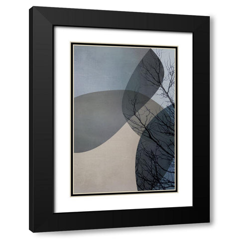 Blue Tree 1 Black Modern Wood Framed Art Print with Double Matting by Urban Epiphany