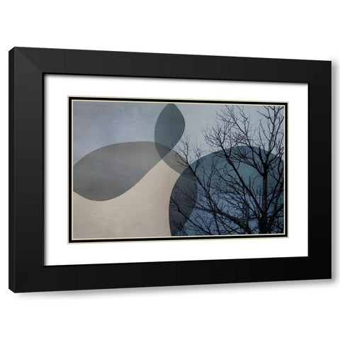 Blue Tree 3 Black Modern Wood Framed Art Print with Double Matting by Urban Epiphany
