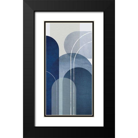 Blue Linen MidCentury 2 Black Modern Wood Framed Art Print with Double Matting by Urban Epiphany