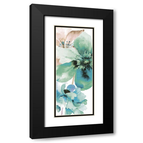Indigo Petals 2 Black Modern Wood Framed Art Print with Double Matting by Brown, Victoria