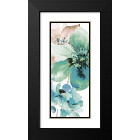 Indigo Petals 2 Black Modern Wood Framed Art Print with Double Matting by Brown, Victoria