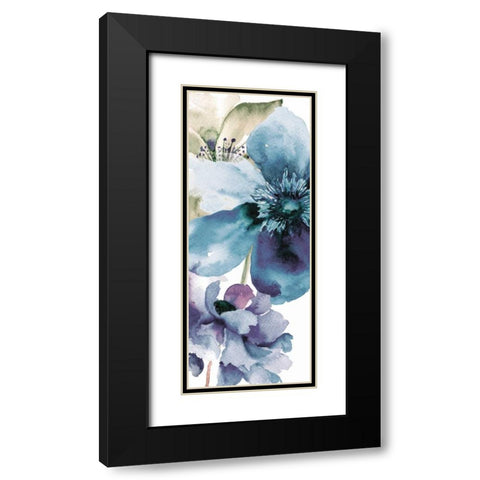 Icy Petals Black Modern Wood Framed Art Print with Double Matting by Brown, Victoria