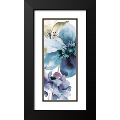 Icy Petals Black Modern Wood Framed Art Print with Double Matting by Brown, Victoria