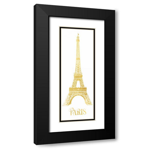 Gold Foil Paris Black Modern Wood Framed Art Print with Double Matting by Brown,Victoria