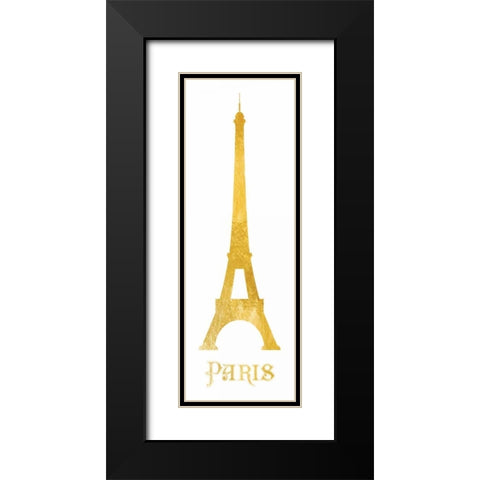 Gold Paris Silhouettes Black Modern Wood Framed Art Print with Double Matting by Brown,Victoria