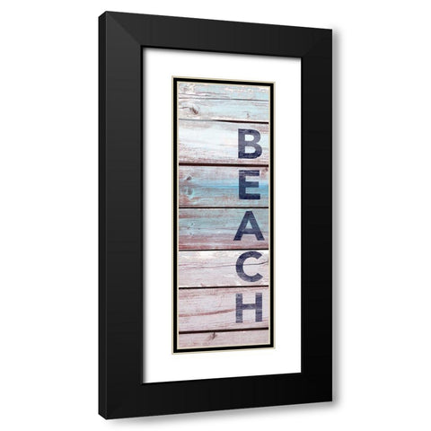 Beach Wood Black Modern Wood Framed Art Print with Double Matting by Brown, Victoria
