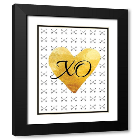 XO Black Modern Wood Framed Art Print with Double Matting by Brown, Victoria
