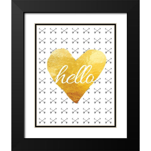 Hello 2 Black Modern Wood Framed Art Print with Double Matting by Brown, Victoria