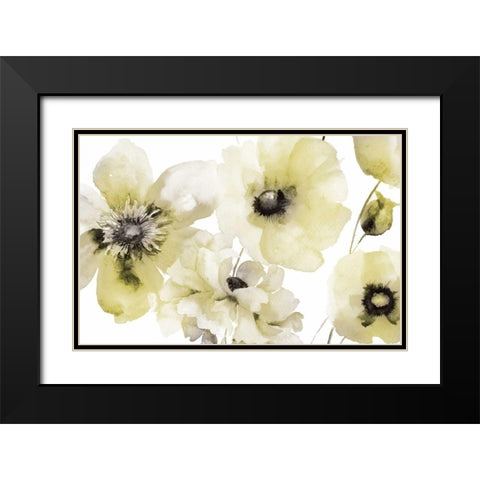 Gray Yellow Flora 3 Black Modern Wood Framed Art Print with Double Matting by Brown, Victoria