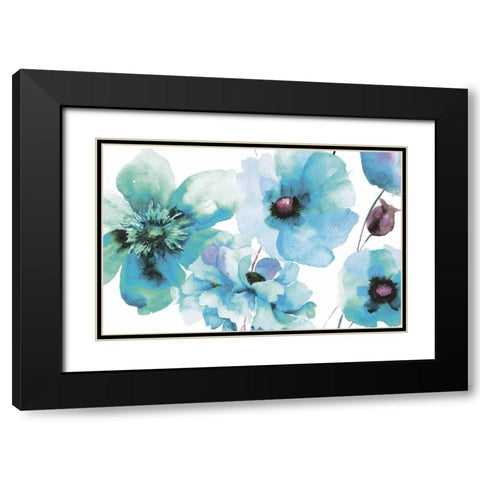 Indigo Hue Flora Black Modern Wood Framed Art Print with Double Matting by Brown, Victoria