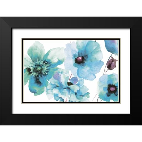 Indigo Hue Flora Black Modern Wood Framed Art Print with Double Matting by Brown, Victoria