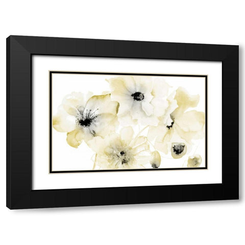 Gray Yellow Flora 4 Black Modern Wood Framed Art Print with Double Matting by Brown, Victoria