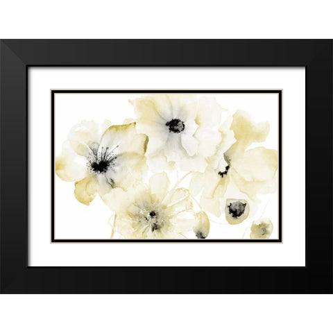 Gray Yellow Flora 4 Black Modern Wood Framed Art Print with Double Matting by Brown, Victoria