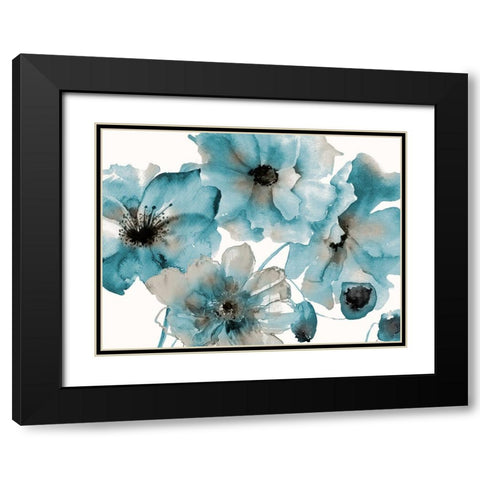 Teal Kissed Hues Black Modern Wood Framed Art Print with Double Matting by Brown, Victoria