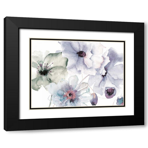 Flowering Blue Hues 2 Black Modern Wood Framed Art Print with Double Matting by Brown, Victoria