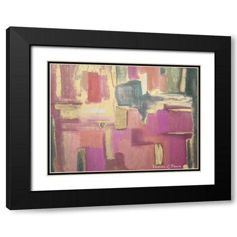Abstract Pink Black Modern Wood Framed Art Print with Double Matting by Brown, Victoria