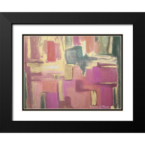 Abstract Pink Black Modern Wood Framed Art Print with Double Matting by Brown, Victoria