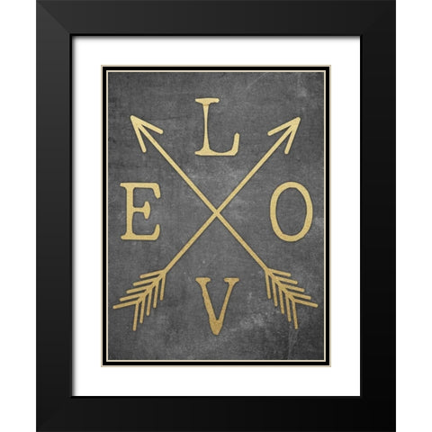 Love Arrows Black Modern Wood Framed Art Print with Double Matting by Brown, Victoria