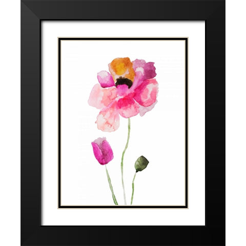 Painted Watercolor Black Modern Wood Framed Art Print with Double Matting by Brown, Victoria