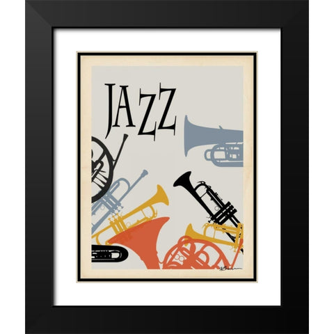 Jazz 1 Black Modern Wood Framed Art Print with Double Matting by Brown, Victoria