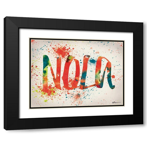 NOLA Watercolor Black Modern Wood Framed Art Print with Double Matting by Brown, Victoria