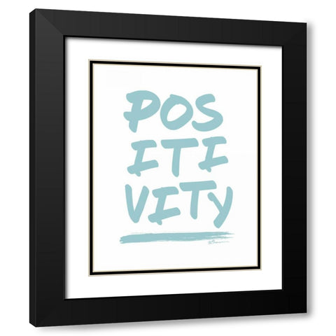 Positivity Black Modern Wood Framed Art Print with Double Matting by Brown, Victoria