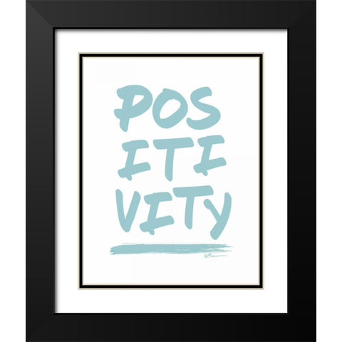 Positivity Black Modern Wood Framed Art Print with Double Matting by Brown, Victoria
