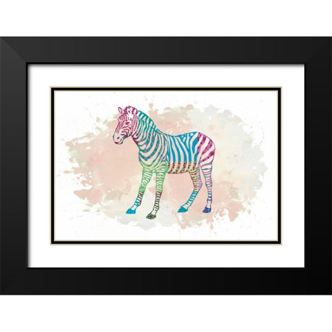 Zebra Black Modern Wood Framed Art Print with Double Matting by Brown,Victoria