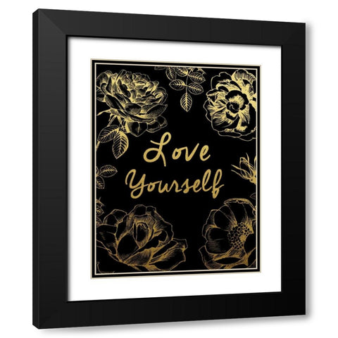 Love Yourself Black Modern Wood Framed Art Print with Double Matting by Brown,Victoria