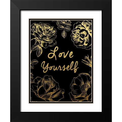 Love Yourself Black Modern Wood Framed Art Print with Double Matting by Brown,Victoria