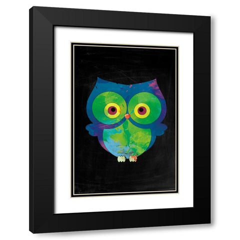 Owl Black Modern Wood Framed Art Print with Double Matting by Brown,Victoria