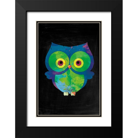 Owl Black Modern Wood Framed Art Print with Double Matting by Brown,Victoria
