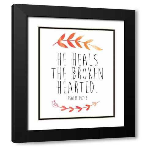 Heal Black Modern Wood Framed Art Print with Double Matting by Brown,Victoria