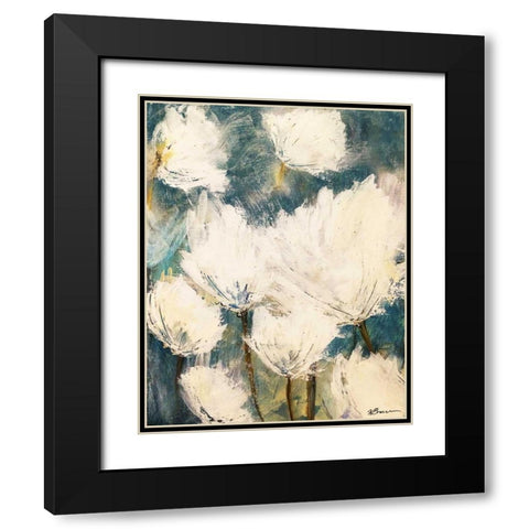 Floral Painting 2 Black Modern Wood Framed Art Print with Double Matting by Brown,Victoria