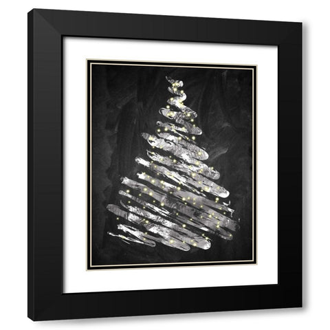Chalkboard Tree 1 Black Modern Wood Framed Art Print with Double Matting by Brown,Victoria