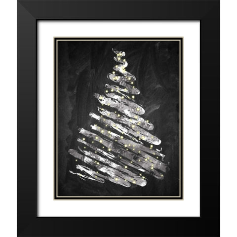 Chalkboard Tree 1 Black Modern Wood Framed Art Print with Double Matting by Brown,Victoria