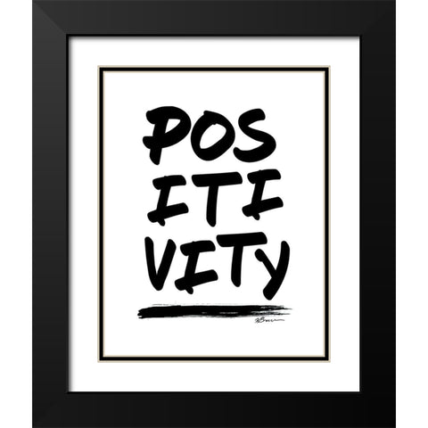 Positivity Black Modern Wood Framed Art Print with Double Matting by Brown, Victoria