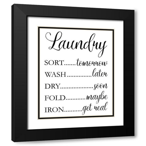 Laundry Words 1 Black Modern Wood Framed Art Print with Double Matting by Brown, Victoria
